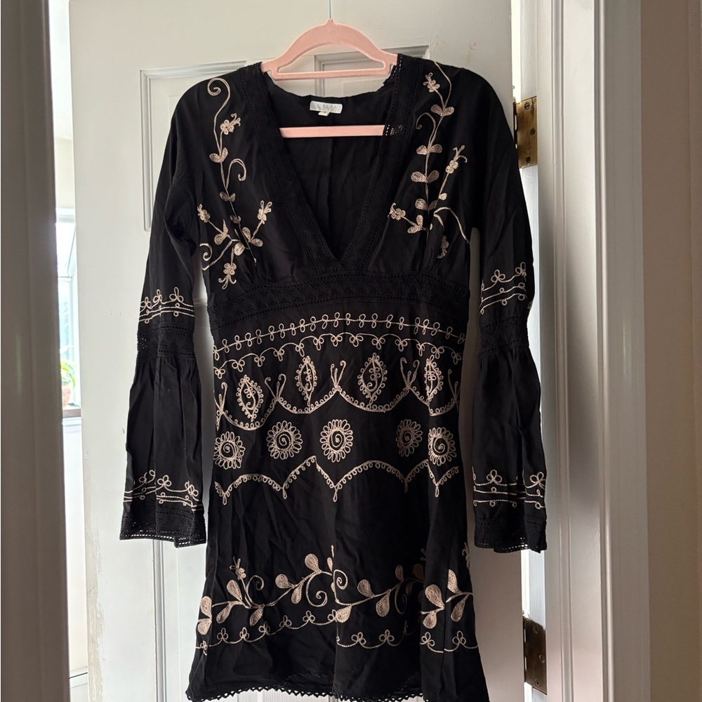 Elegant Black Embroidered Dress